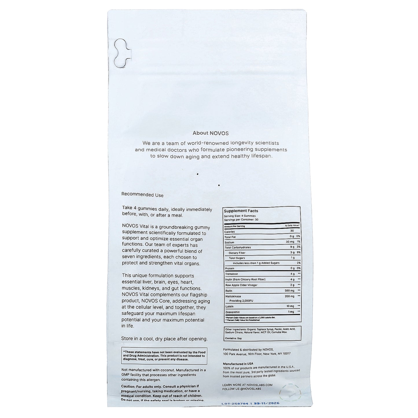 NOVOS, Novos Vital, Tropical Flavor, 120 Gummies