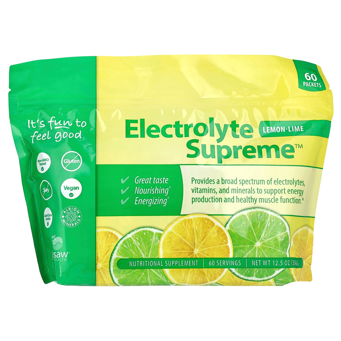 Jigsaw Health, Electrolyte Supreme™, Lemon-Lime, 60 Packets, 5.9 g Each