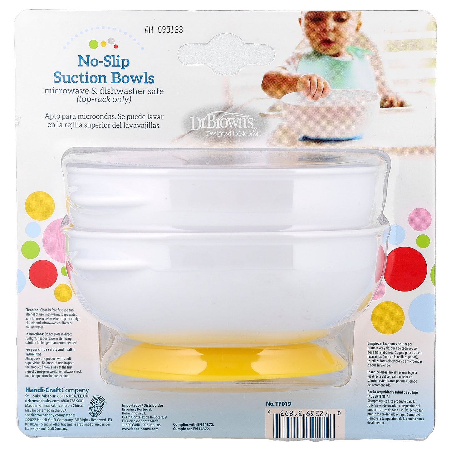 Dr. Brown's, No-Slip Suction Bowls, 4 Months + , 2 Pack
