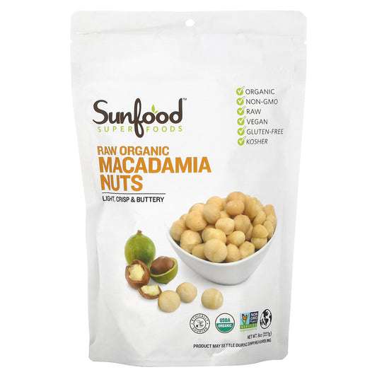 Sunfood, Raw Organic Macadamia Nuts, 8 oz (227 g)