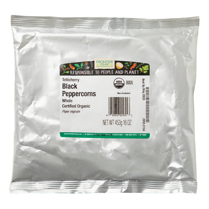 Frontier Co-op, Organic Tellicherry Black Peppercorns, Whole, 16 oz (453 g)