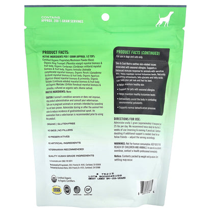 Mushroom Matrix Canine, Certified Organic Mushroom Powder, Skin & Coat, For Cats and Dogs, 7.1 oz (200 g)