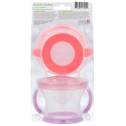 Munchkin, Snack Catcher™, Snack Dispensers, 12 Months+, Light Pink & Light Purple, 2 Count