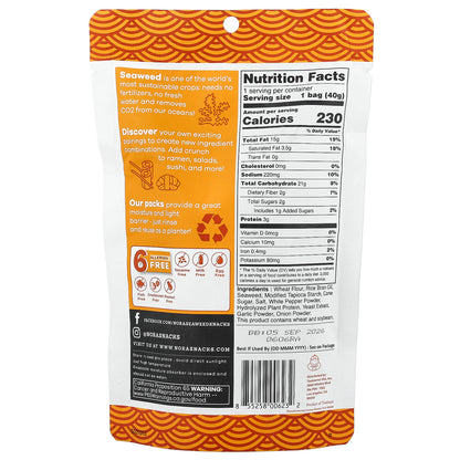 Nora Snacks, Seaweed Snacks, Tempura, Original, 1.41 oz (40 g)