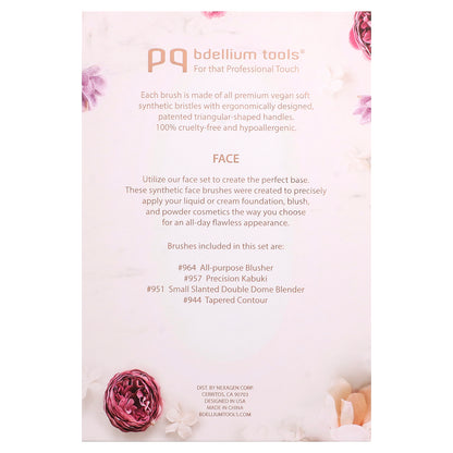 Bdellium Tools, Face Brush Set, 4 Brushes