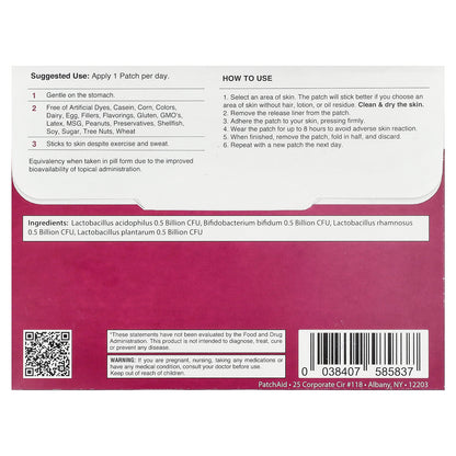 PatchAid, Kids Probiotic Patch, 30 Patches