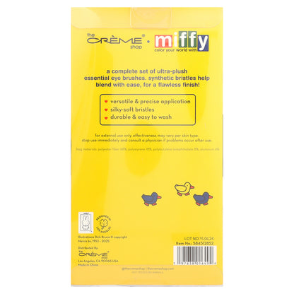 The Creme Shop, Miffy, Everyday Essentials, Eyeshadow Brush Set + Travel Bag, 6 Pieces