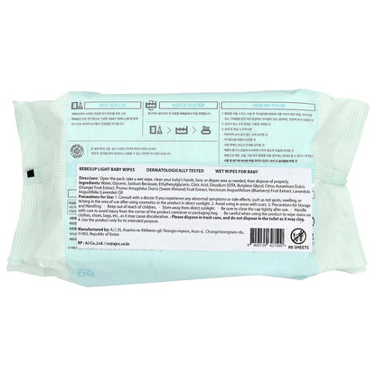 Bebesup, Baby Wipes, Light, 80 Sheets