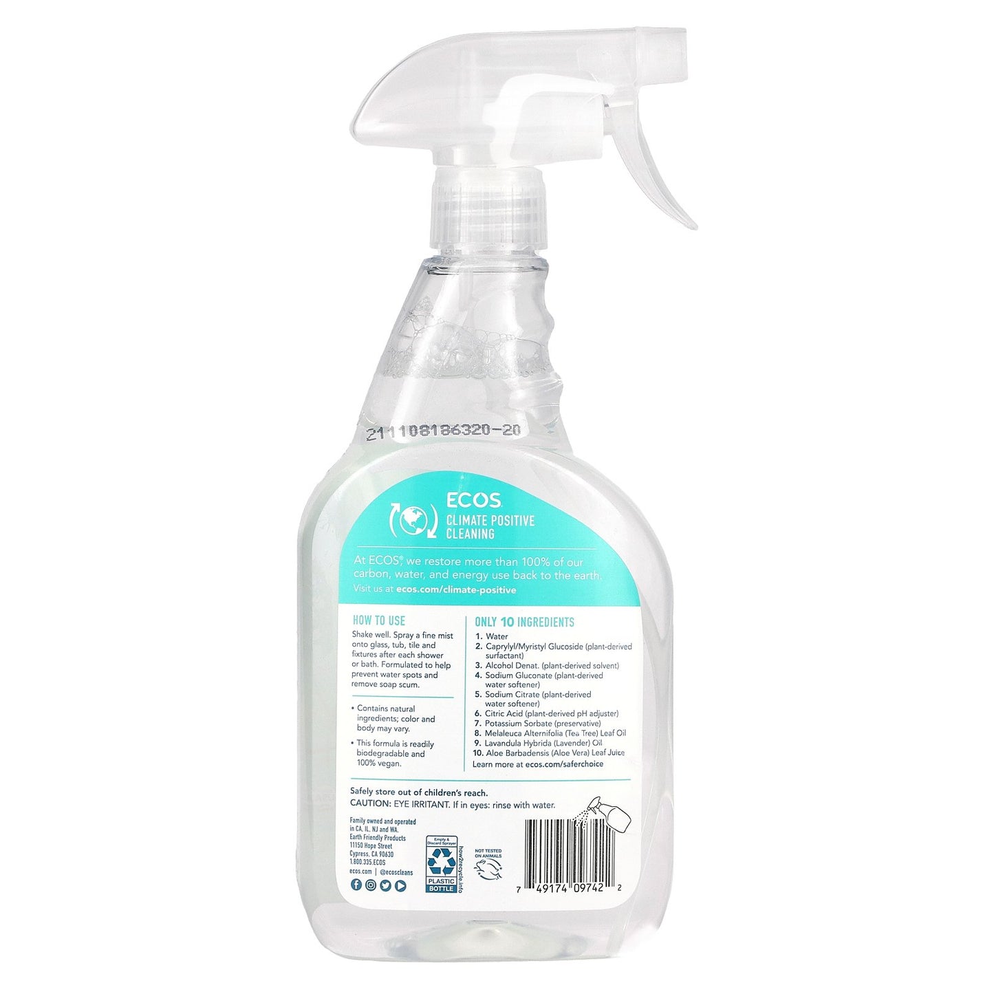 Earth Friendly Products, ECOS, Bathroom Cleaner, Tea Tree, 22 fl oz (650 ml)