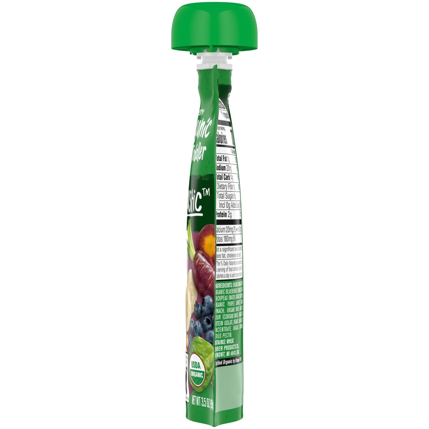 Gerber, Organic Plant Protein Puree, 12+ Months, Banana Berry & Veggie Smash with Oats, 3.5 oz (99 g)