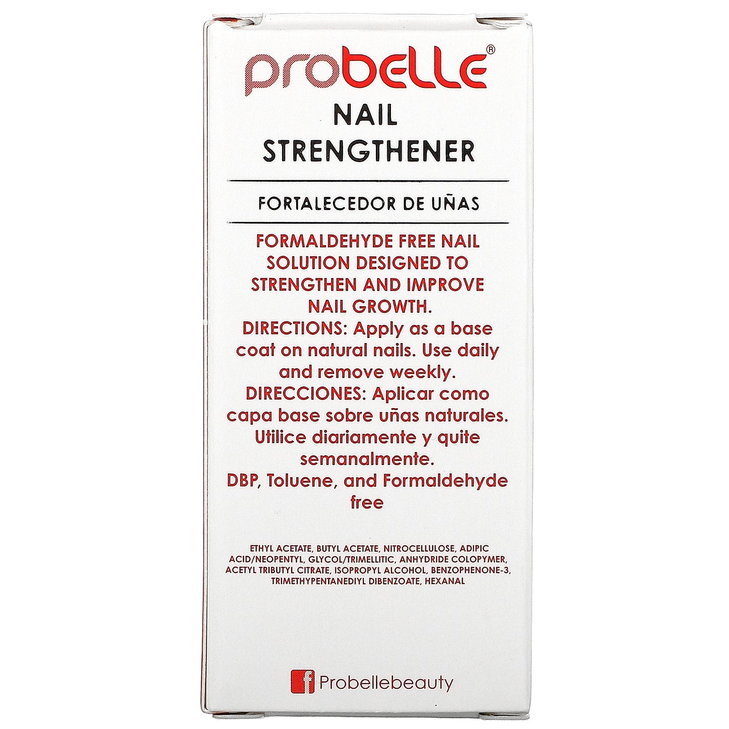 Probelle, Nail Strengthener, Base Coat, 0.5 fl oz (15 ml)