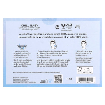 Pacifica, Chill Baby, Cooling Cryo Globe, 2 Glass Globes