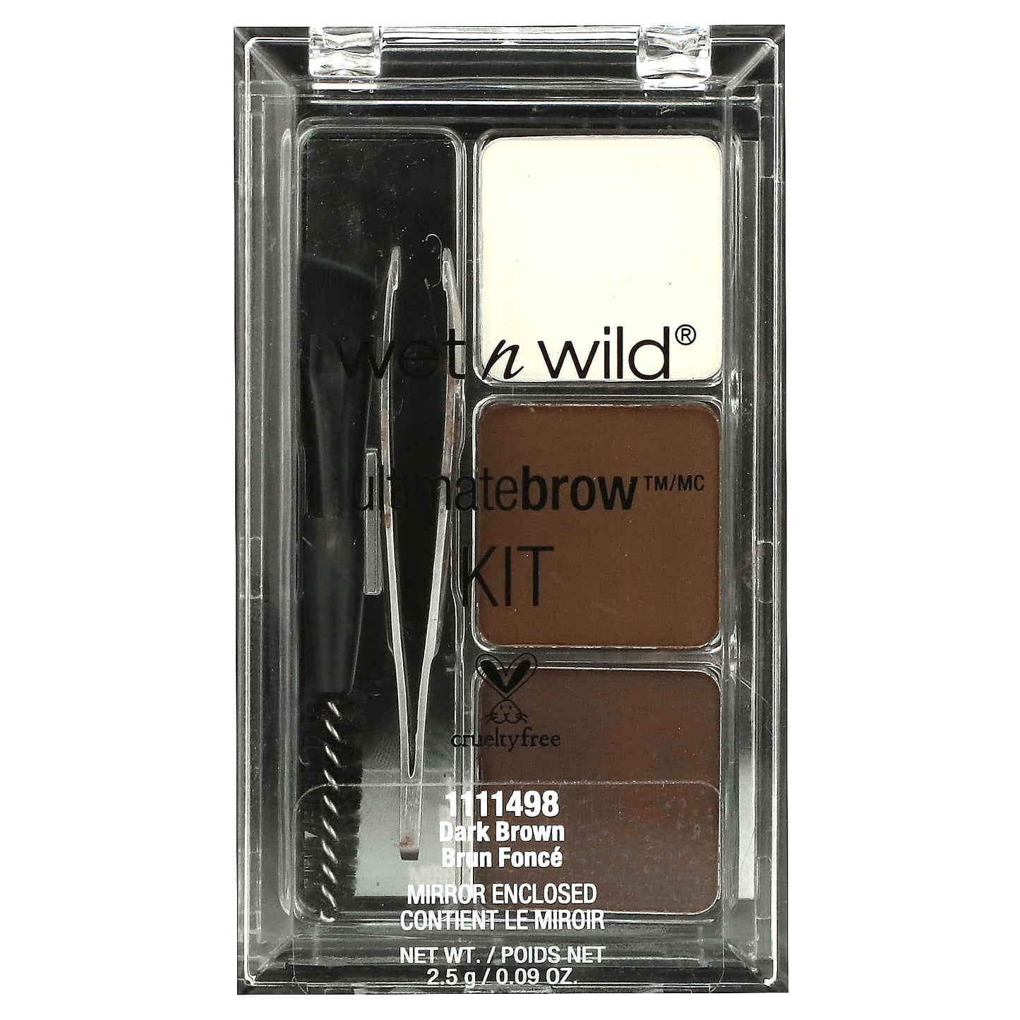 wet n wild, Ultimate Brow Kit, 1111498 Dark Brown, 0.09 oz (2.5 g)