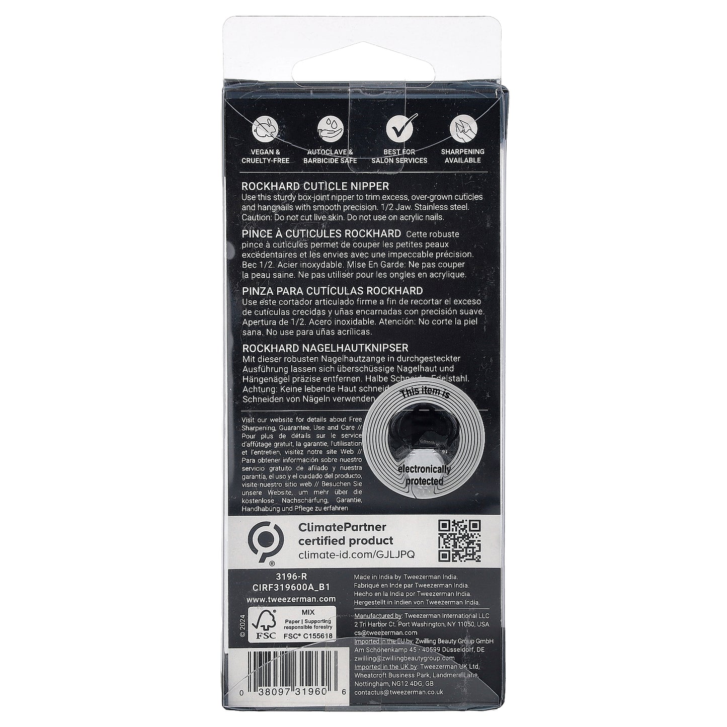 Tweezerman, Rockhard Cuticle Nipper 1/2 Jaw, 1 Count