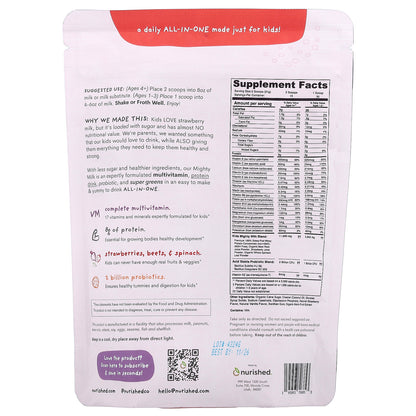Nurished, Kids, Mighty Milk, Strawberry, 11.1 oz (315 g)