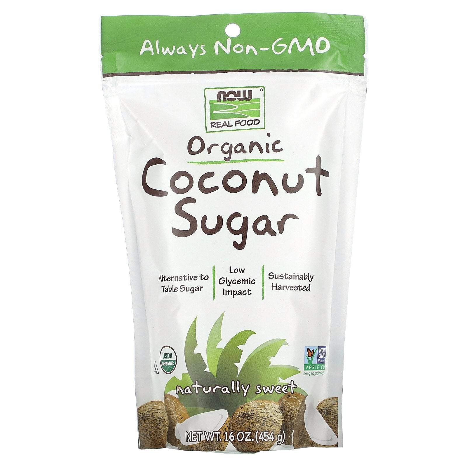 NOW Foods, Real Food, Organic Coconut Sugar, 16 oz (454 g)