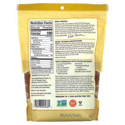 Bob's Red Mill, Teff, Whole Grain, 24 oz (680 g)