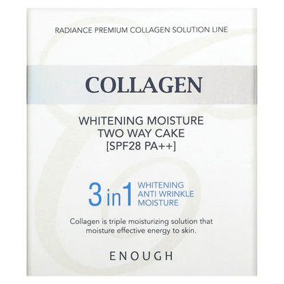 Enough, Collagen, Whitening Moisture Two Way Cake, SPF 28 PA++, #21, 26 g