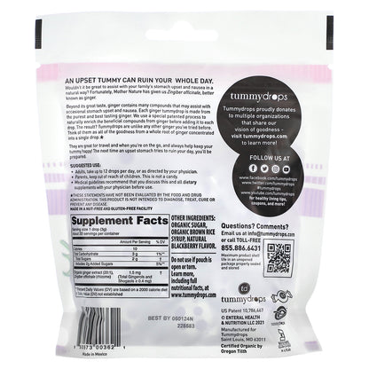 Tummydrops, Organic Sweet Blackberry Ginger, 33 Lozenges