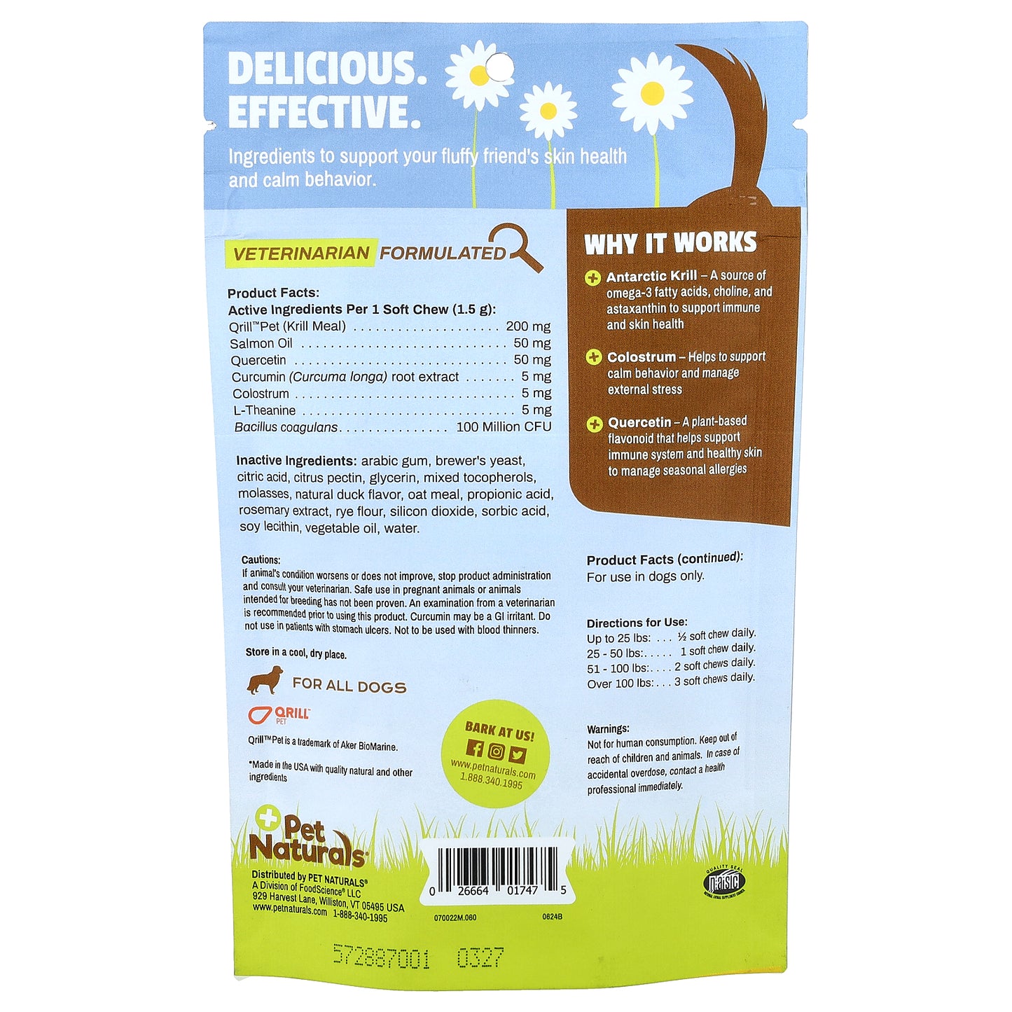 Pet Naturals, Allergy + Calming®, For All Dogs, Duck, 60 Bite-Sized Soft Chews, 3.17 oz (90 g)