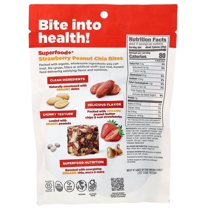 Navitas Organics, Superfood+® Chia Bites, Strawberry Peanut, 8 oz (227 g)
