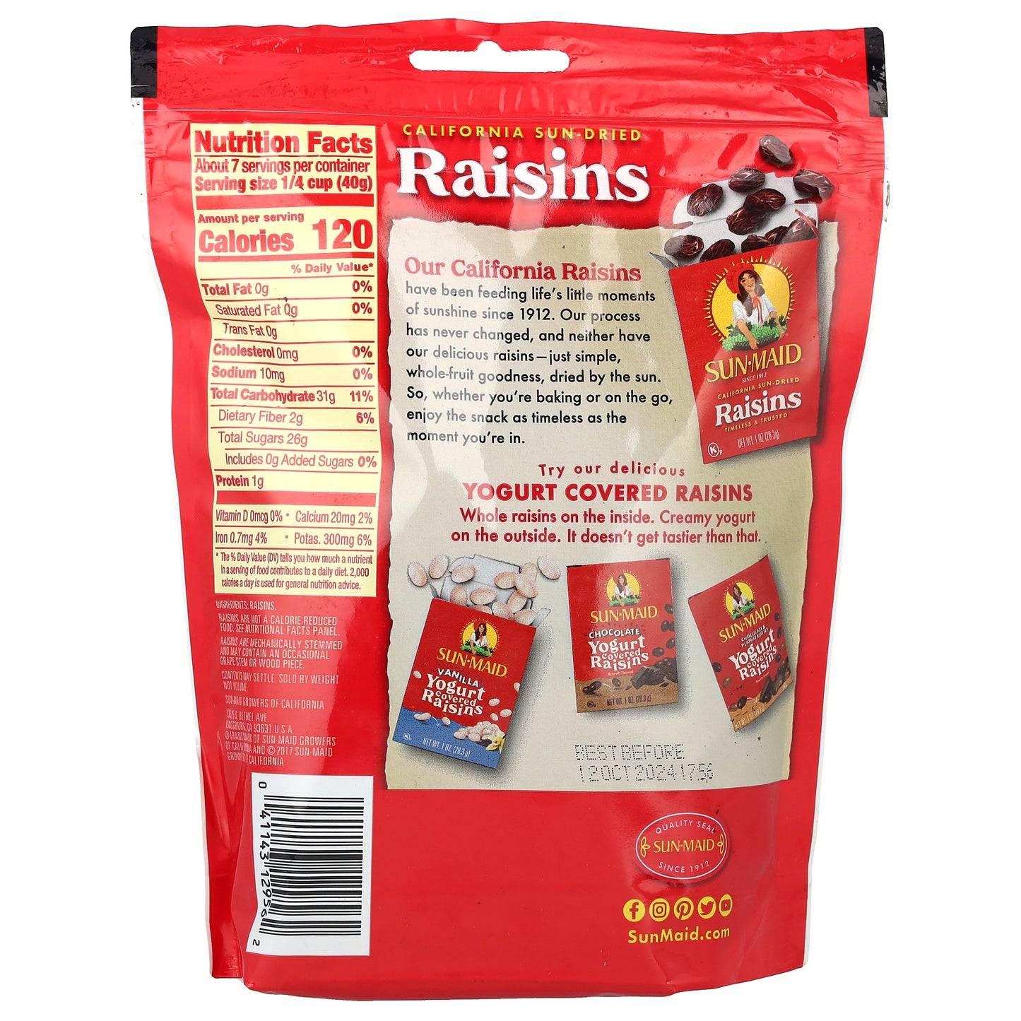 Sun-Maid, California Sun-Dried Raisins, 10 oz (284 g)