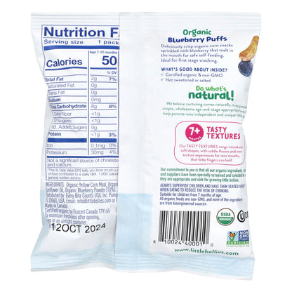 Little Bellies, Organic Blueberry Puffs, 7+ Months, 18 Bags, 0.42 oz (12 g) Each