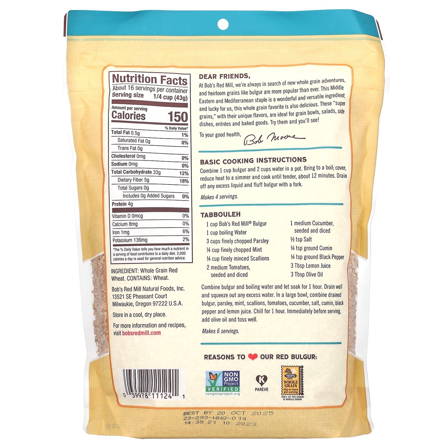 Bob's Red Mill, Red Bulgur, Whole Grain, 24 oz (680 g)