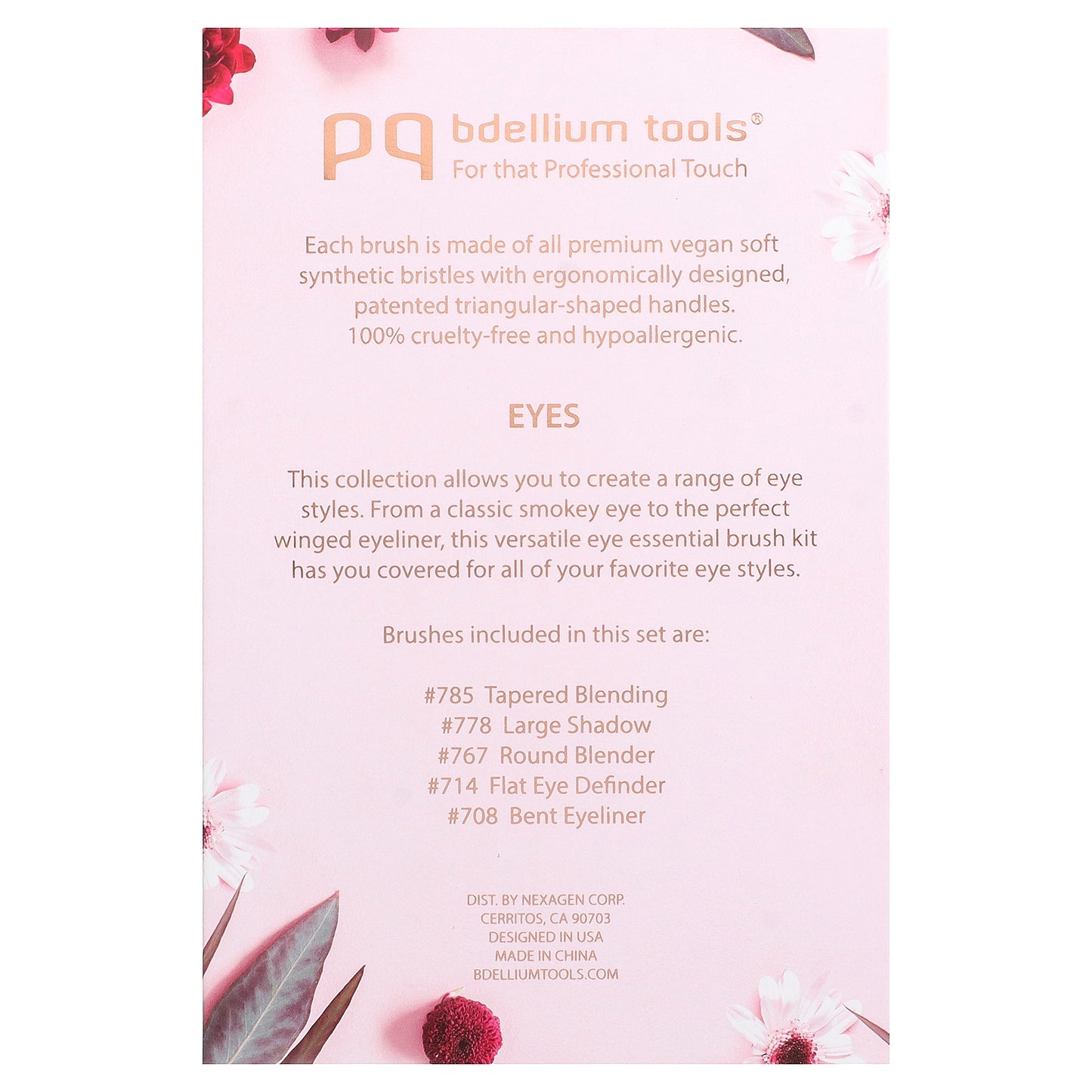 Bdellium Tools, Eyes Brush Set, 5 Brushes