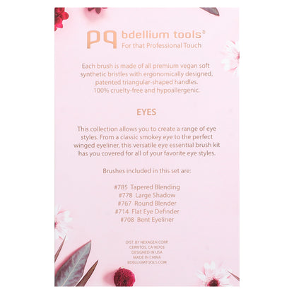 Bdellium Tools, Eyes Brush Set, 5 Brushes