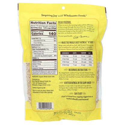 Bob's Red Mill, Organic Scottish Oatmeal, 20 oz (567 g)