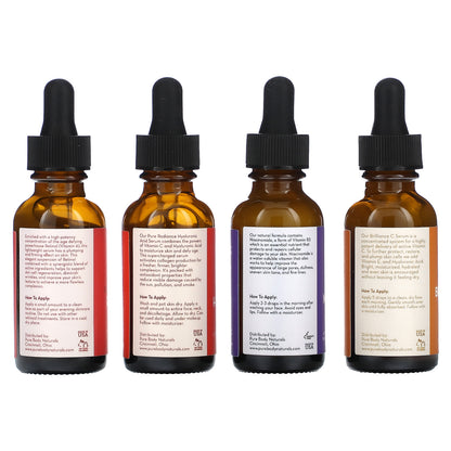 Pure Body Naturals, Facial Serum Set, 4 Piece Set, 1 fl oz (30 ml) Each