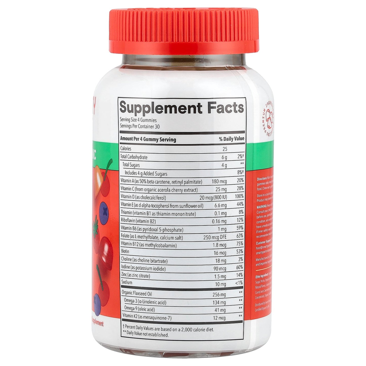 SmartyPants, Kids Organic, Multi & Omegas Gummies, Mixed Berry and Cherry, 120 Gummies