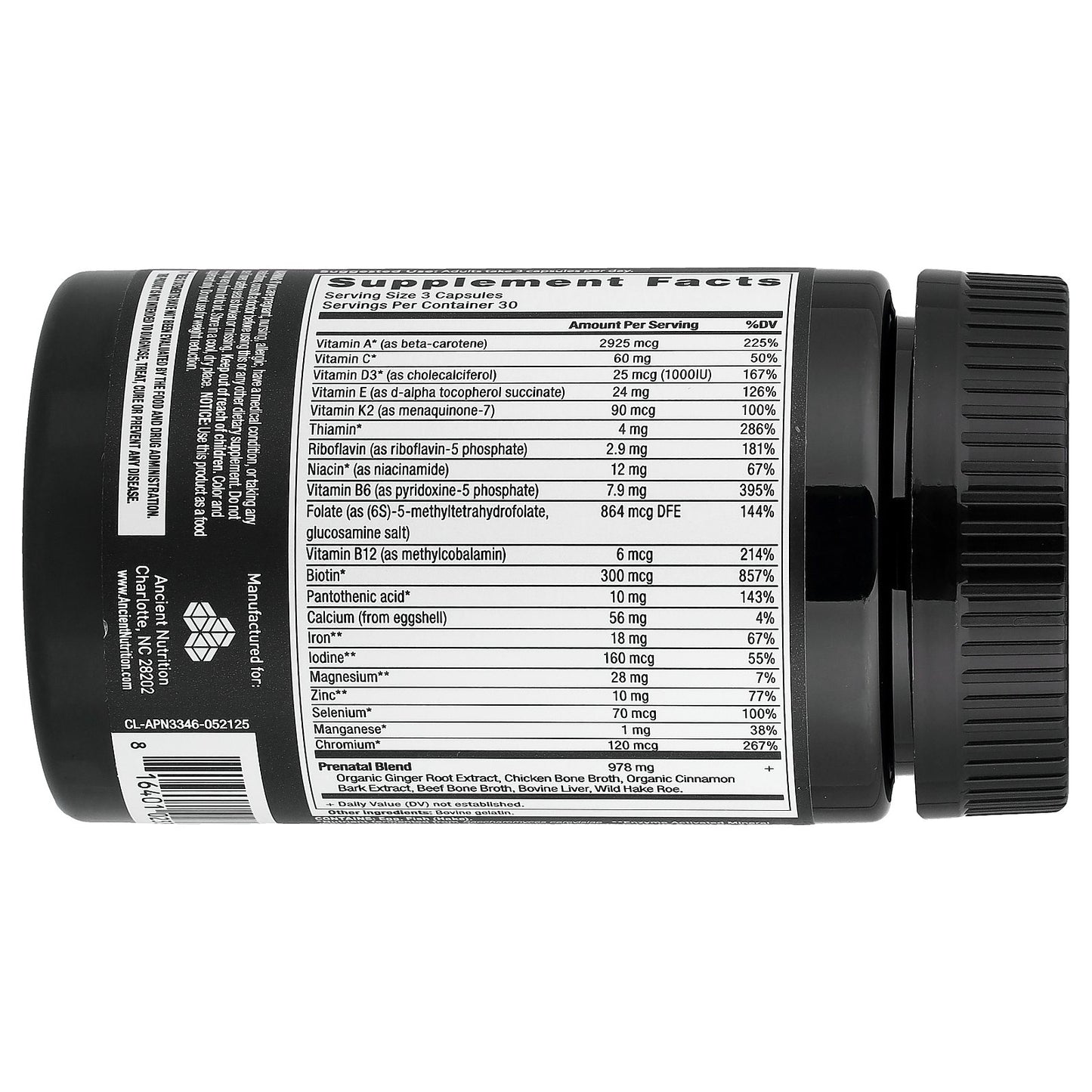 Ancient Nutrition, Prenatal Multivitamin, 90 Capsules