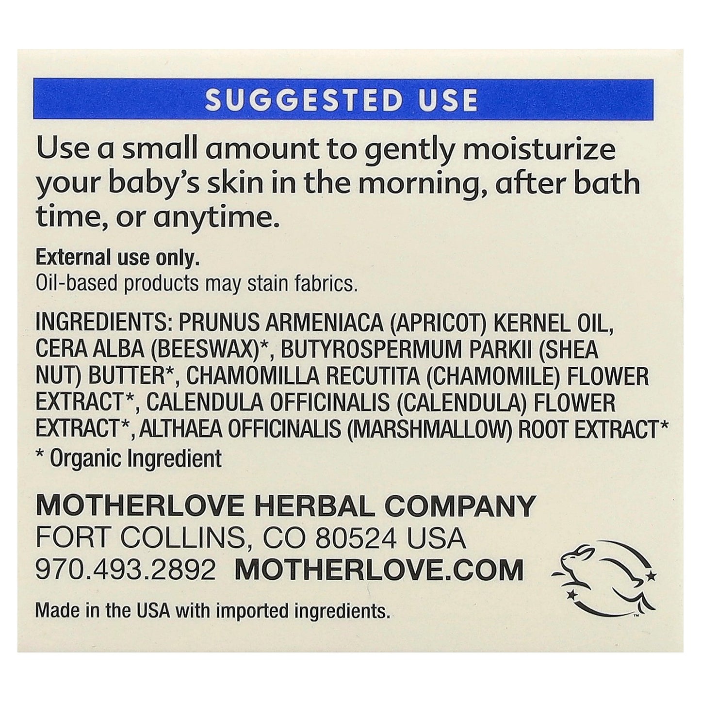 Motherlove, Baby, Everyday Baby Balm, 2 fl oz (59 ml)