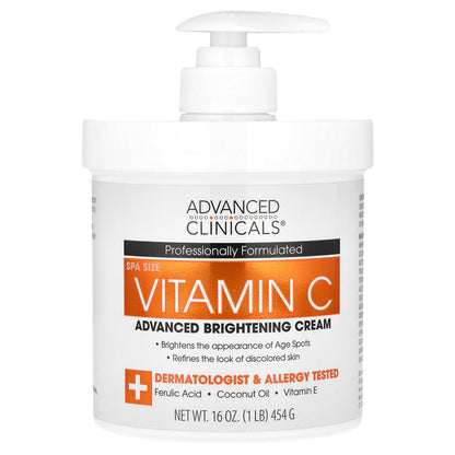 Advanced Clinicals, Vitamin C, Advanced Brightening Cream, 16 oz (454 g)