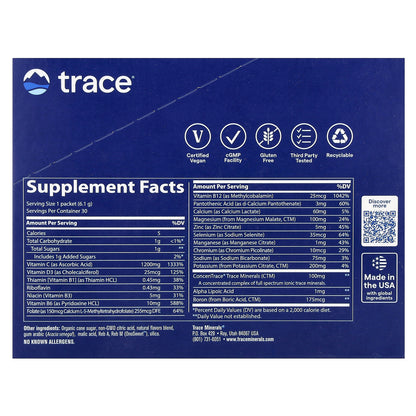 Trace, Power Pak, Lemon Lime, 30 Stick Packets, 0.22 oz (6.1 g) Each