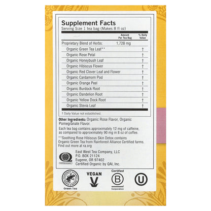 Yogi Tea, Skin DeTox, Soothing Rose Hibiscus, 16 Tea Bags, 1.12 oz (32 g)