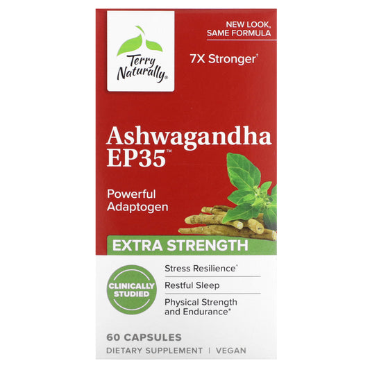 Terry Naturally, Ashwagandha EP35, 60 Capsules (150 mg per Capsule)