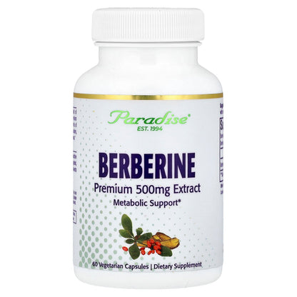 Paradise Herbs, Berberine , 500 mg, 60 Vegetarian Capsules
