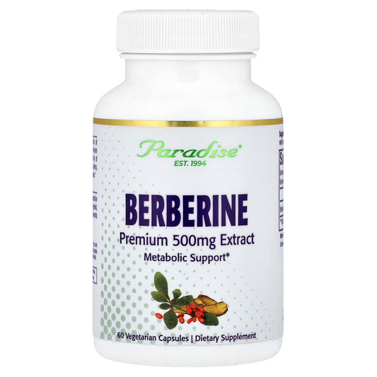 Paradise Herbs, Berberine , 500 mg, 60 Vegetarian Capsules