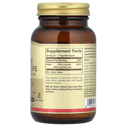 Solgar, Folate, 1,333 mcg DFE, 250 Vegetable Capsules