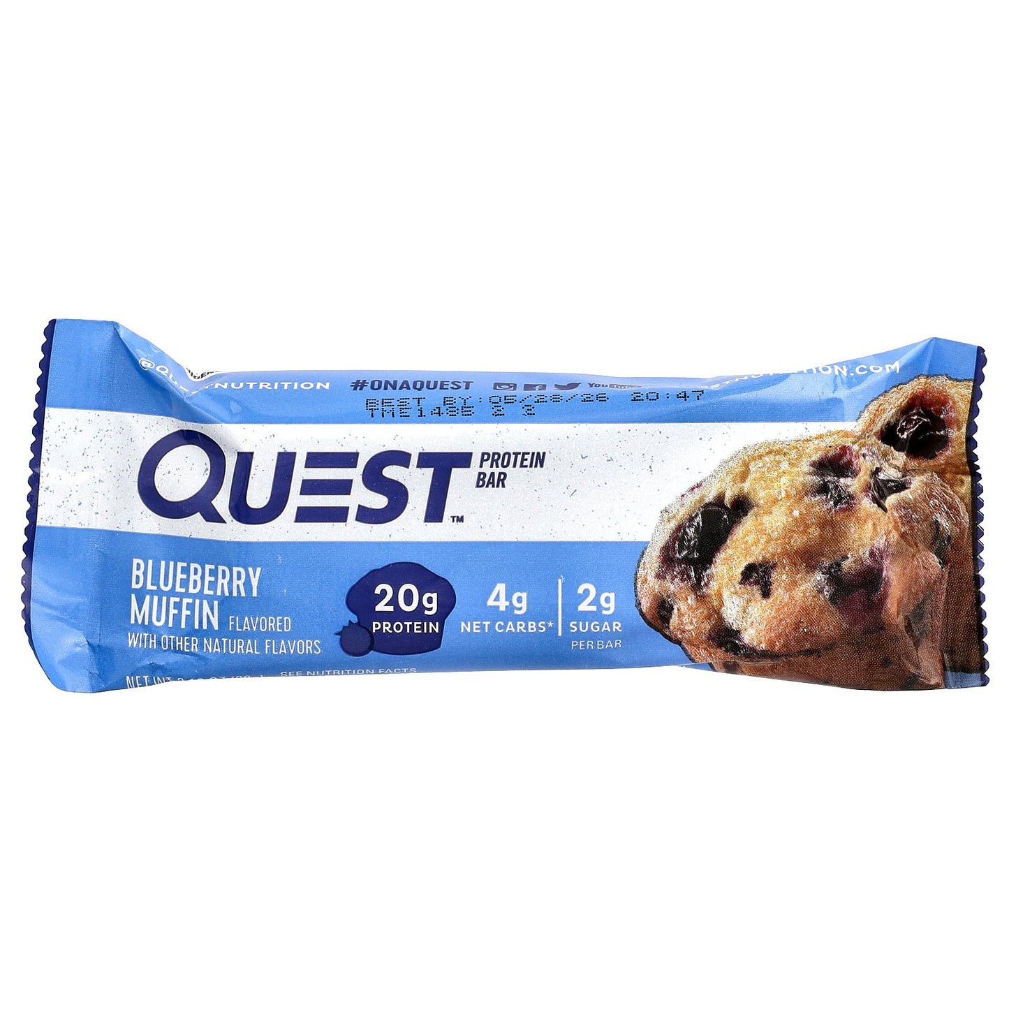 Quest Nutrition, Protein Bar, Blueberry Muffin, 12 Bars, 2.12 oz (60 g) Each