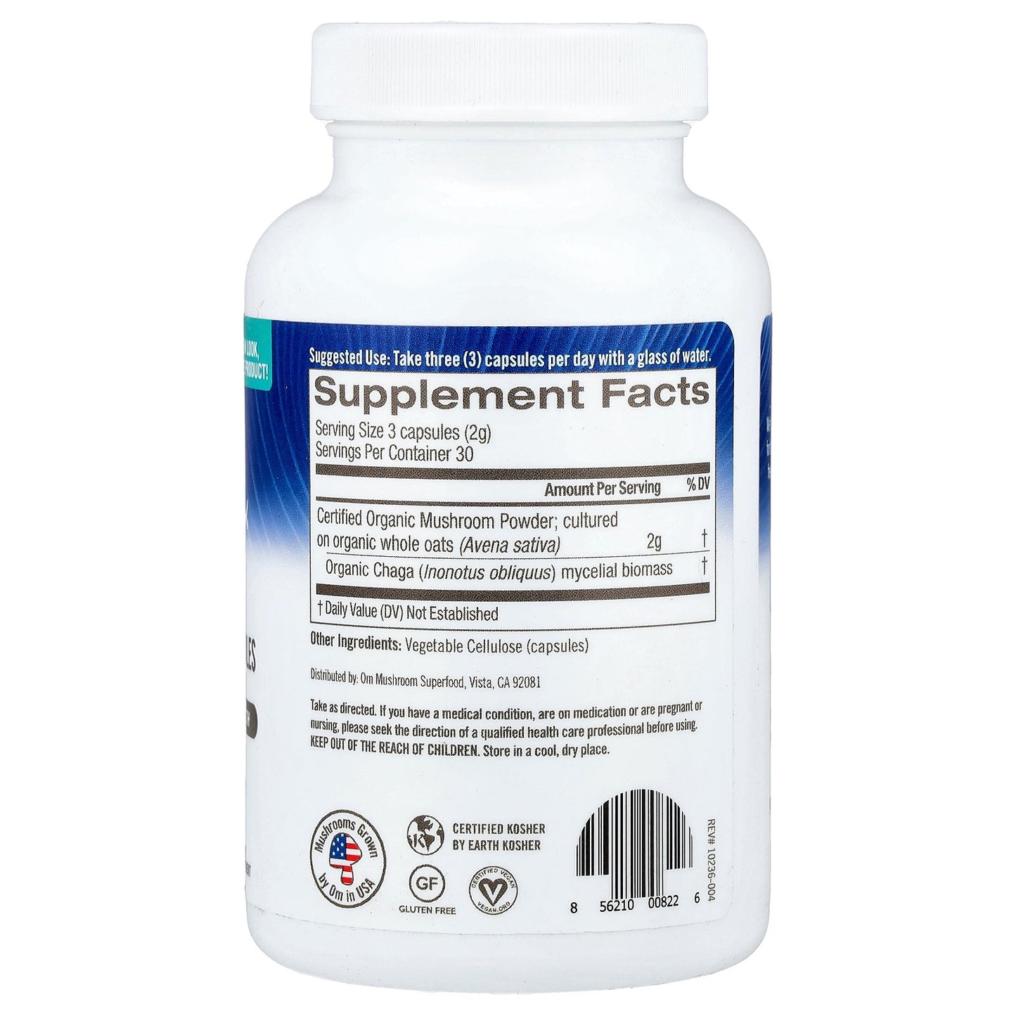 Om Mushrooms, Chaga, 90 Vegetable Capsules (666 mg per Capsule )