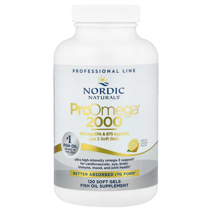 Nordic Naturals, ProOmega® 2000, Lemon, 120 Soft Gels (1,075 mg per Soft Gel)
