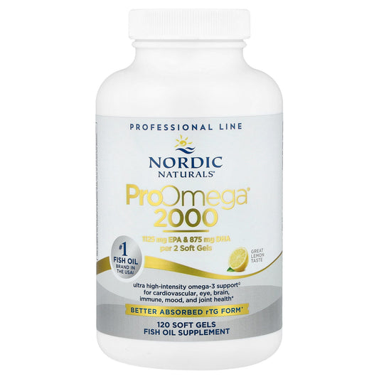 Nordic Naturals, ProOmega® 2000, Lemon, 120 Soft Gels (1,075 mg per Soft Gel)