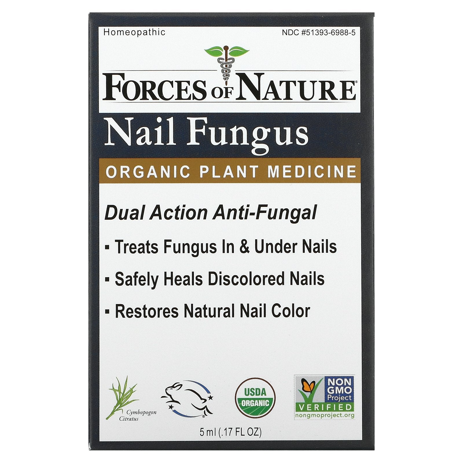 Forces of Nature, Nail Fungus, Organic Plant Medicine, 0.17 fl oz (5 ml)