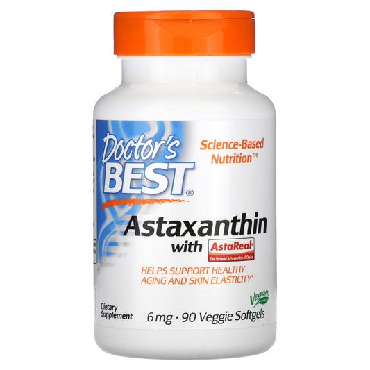 Doctor's Best, Astaxanthin with AstaReal, 6 mg, 90 Veggie Softgels