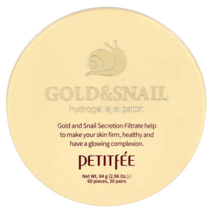 Petitfee, Gold & Snail Hydrogel Eye Patch, 60 Patches