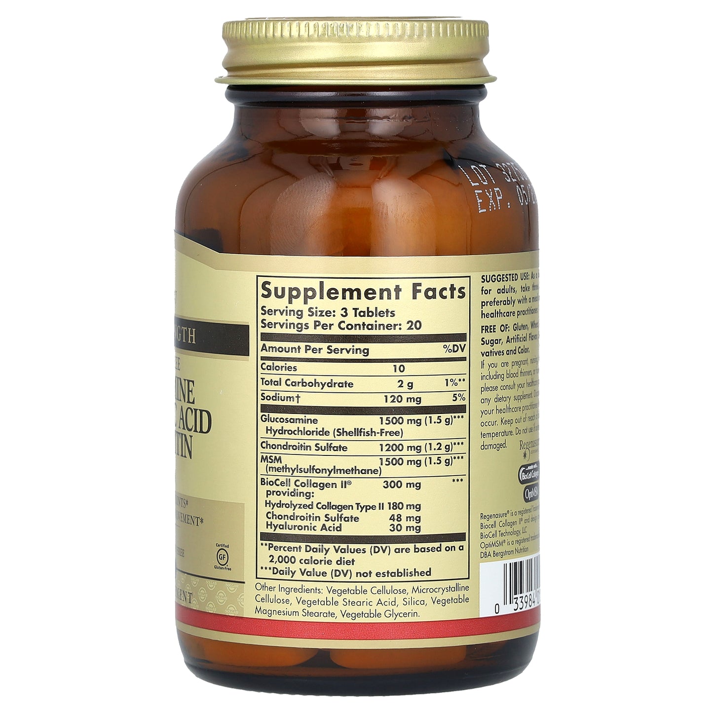 Solgar, Glucosamine Hyaluronic Acid Chondroitin MSM, 60 Tablets